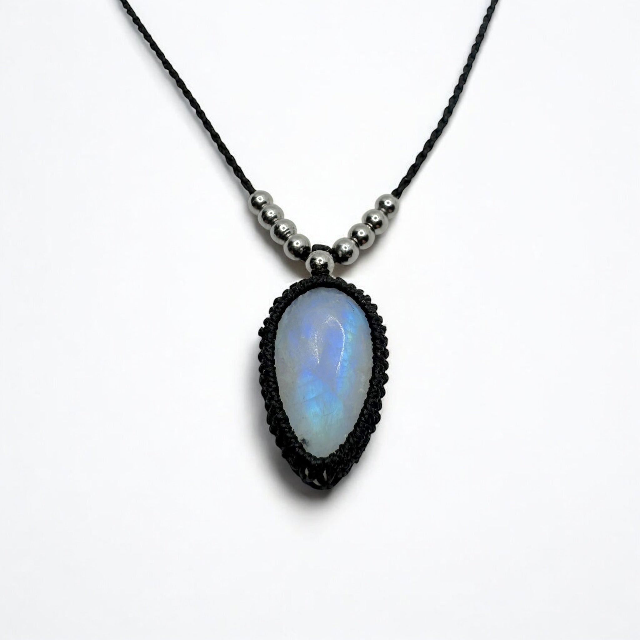 Collana labradorite bianca 21x15mm Sharifa Crystals